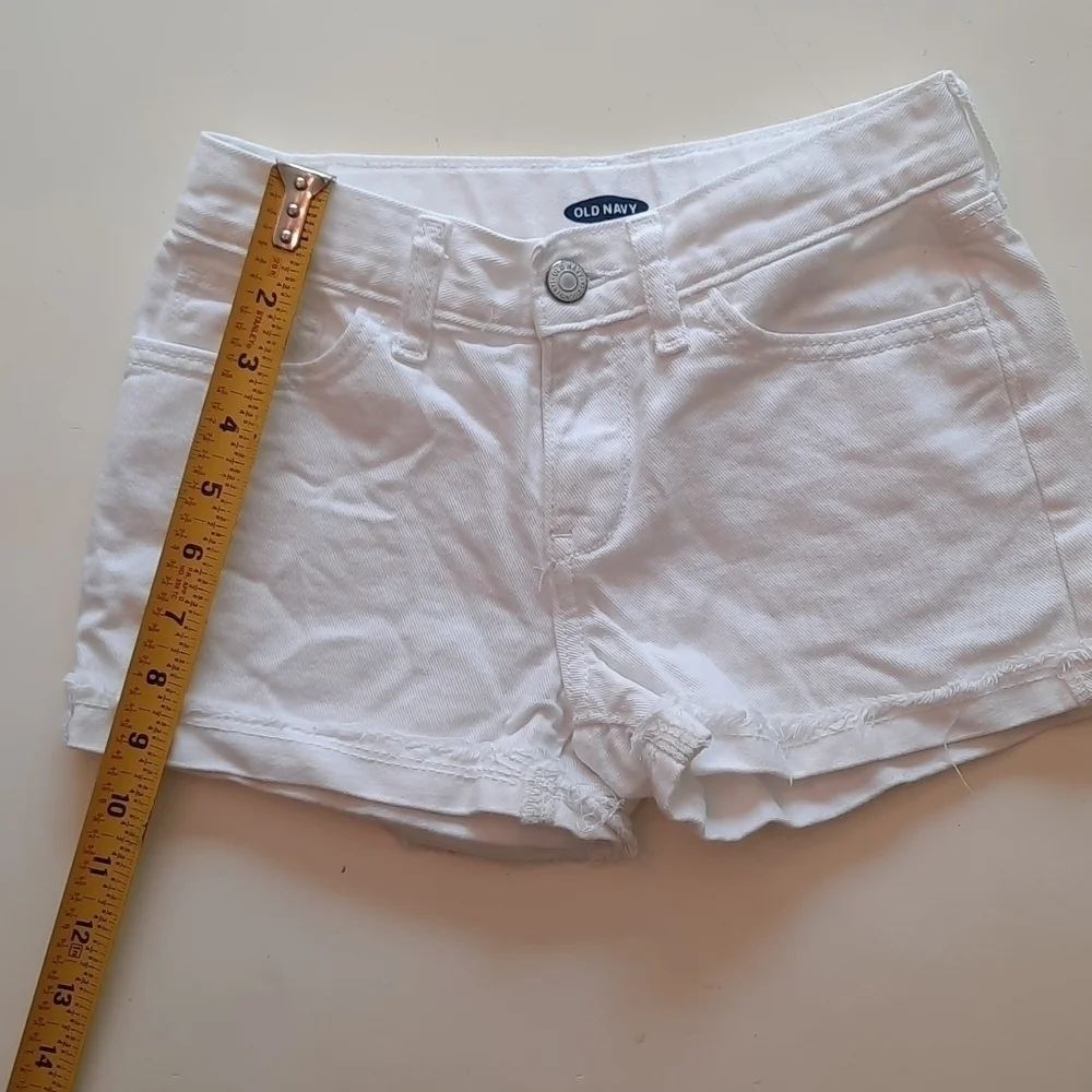 Old Navy white adjustable waist denim shorts 10